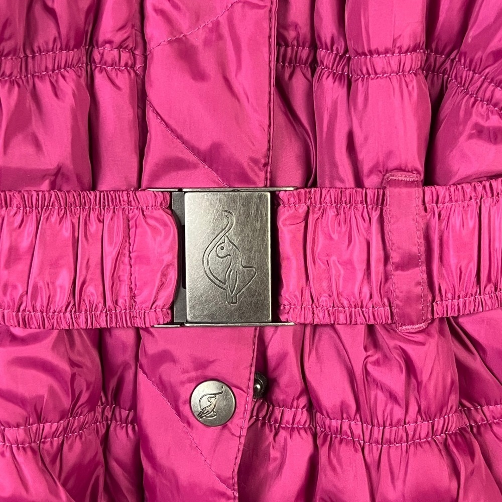 Baby Phat Puffer Coat Kids 14 Pink Faux Fur Hood Longline Quilted Winter Jacket - Picture 15 of 16